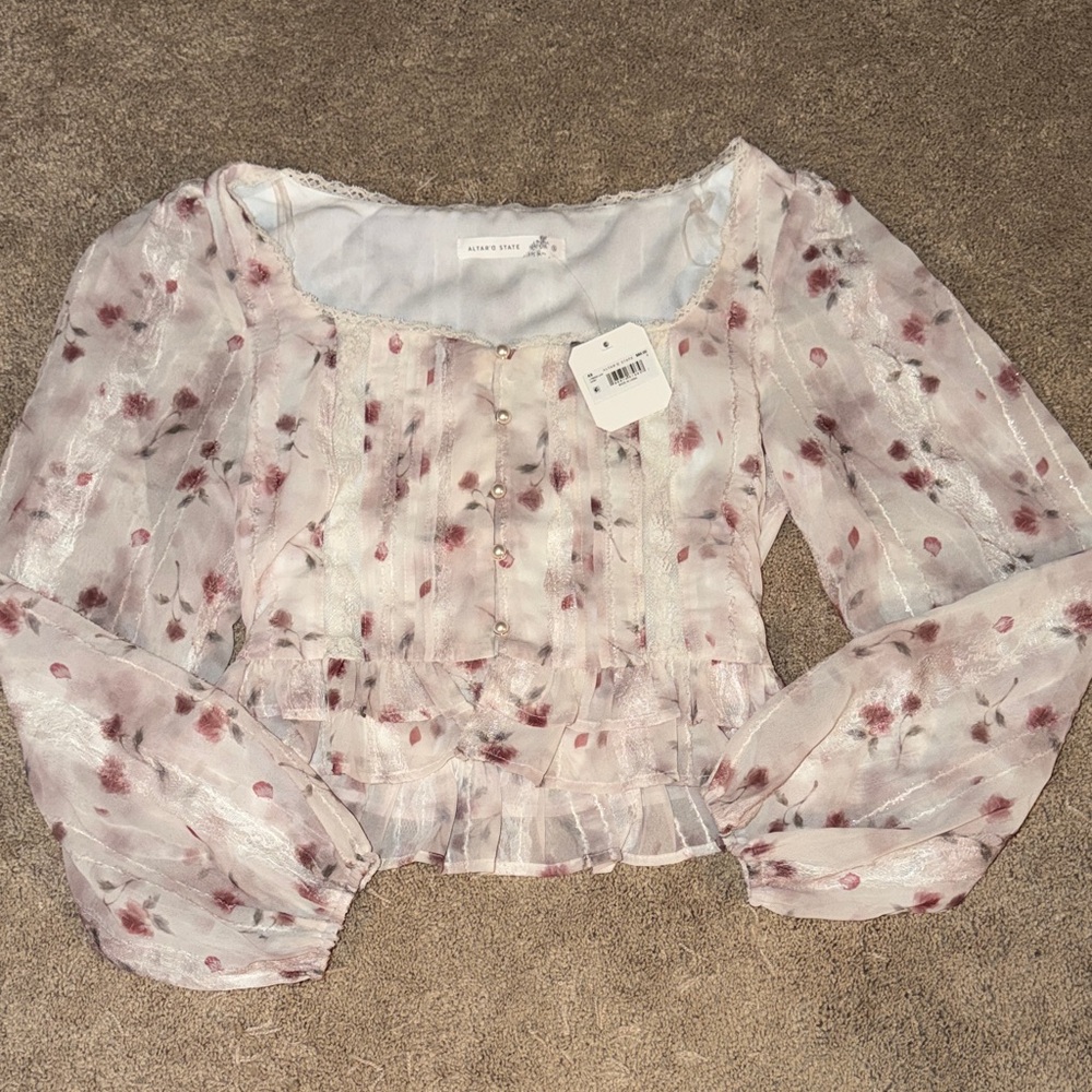 Altard State Pink Floral Blouse